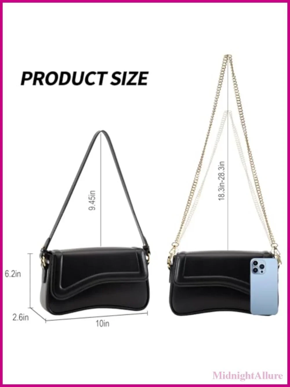 PU Leather Hobo Shoulder Bag with 2 Removable Straps